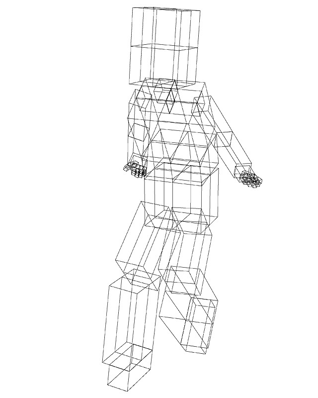 3DCGで描画したBOXと輪郭線。